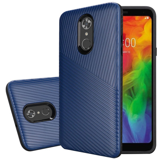 GSA TEXTURED Embossed Hybrid LG Q7 Plus (2018) for LG Q7 Blue Black