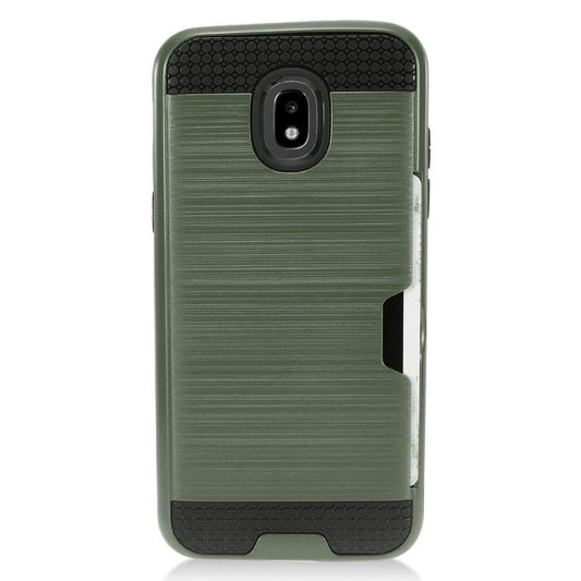 Eaglecell Brushed Hybrid Card Case For Samsung Galaxy J7 (2018). J737 Dark Green