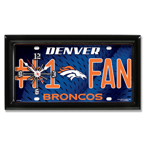 GTEI NFL Denver Broncos #1 Wall Desk Clock for Home or Office