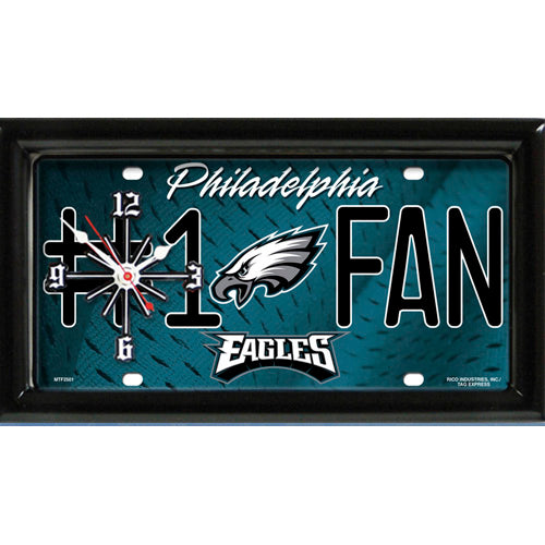GTEI NFL Philadelphia Eagles #1 Fan Wall or Desk Clock for Home or Office
