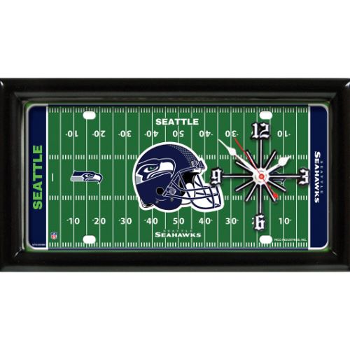 GTEI NFL Seattle Seahawks Football Field Wall/Desk Clock for Home or Office