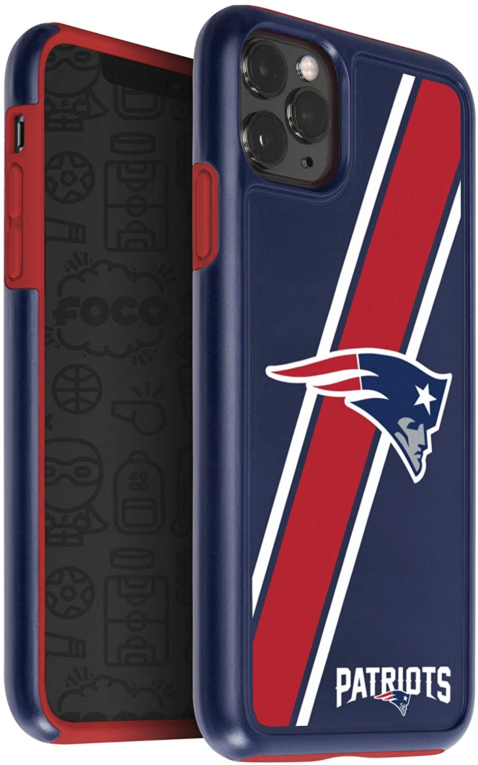 FOCO NFL New England Patriots Dual Hybrid Case For Apple iPhone 11Pro, XS & X (5.8")