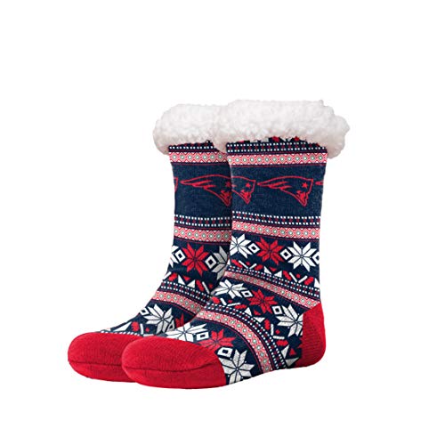 FOCO NFL Licensed New England Patriots Fair Isle Footy Non-Skid Bottom