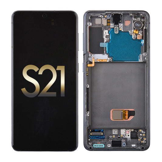 GSA OLED Screen Digitizer Frame for Samsung Galaxy S21 Phantom Gray