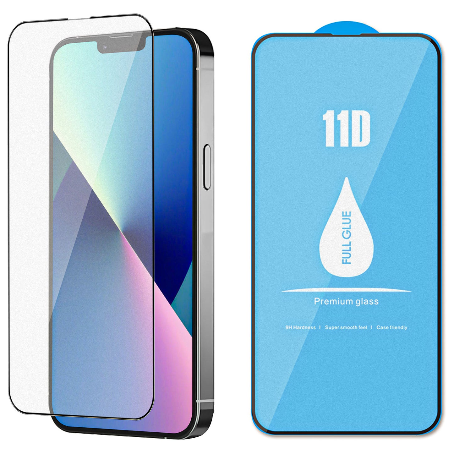 GSA Anti-Print Black Boarder Tempered Glass for iPhone 13, 13 Pro (6.1")